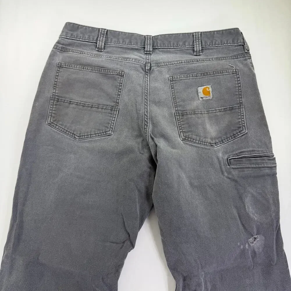 Carhartt Relaxed Straight Workwear Canvas Pants Men's 36x30 Dark Grey 102517 039